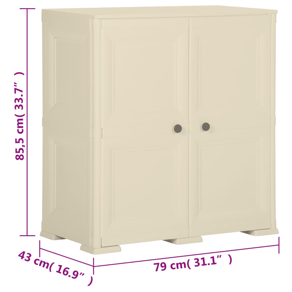 vidaXL Kunststoffschrank 79x43x85,5 cm Holzdesign Angora-Weiß