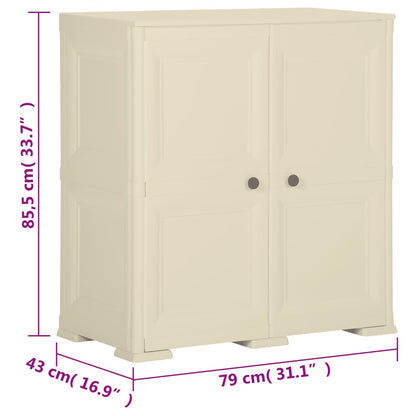vidaXL Kunststoffschrank 79x43x85,5 cm Holzdesign Angora-Weiß