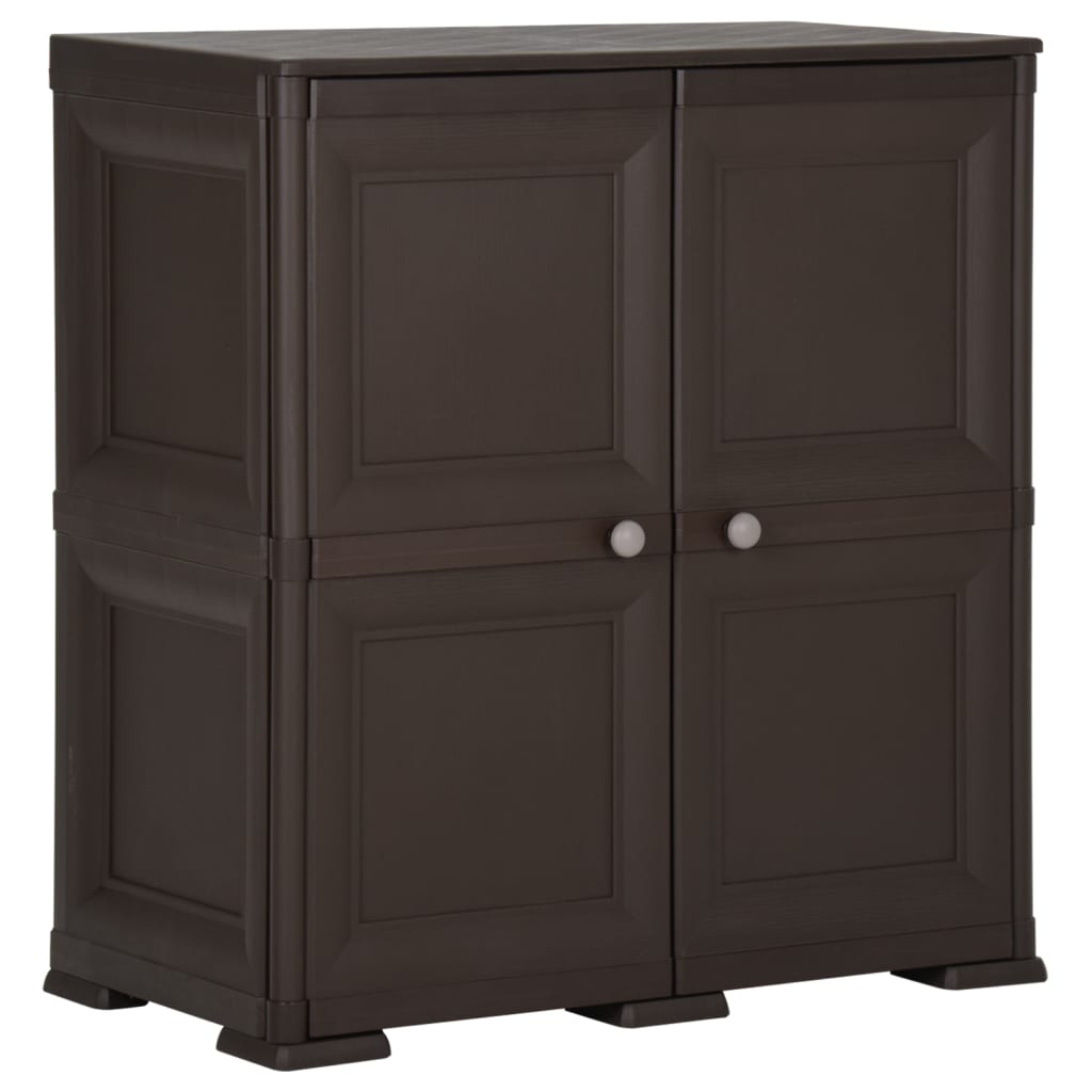 vidaXL Kunststoffschrank 79x43x85,5 cm Holzdesign Braun