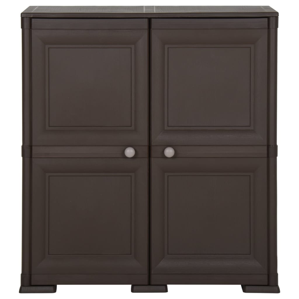 vidaXL Kunststoffschrank 79x43x85,5 cm Holzdesign Braun