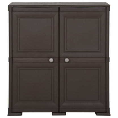 vidaXL Kunststoffschrank 79x43x85,5 cm Holzdesign Braun
