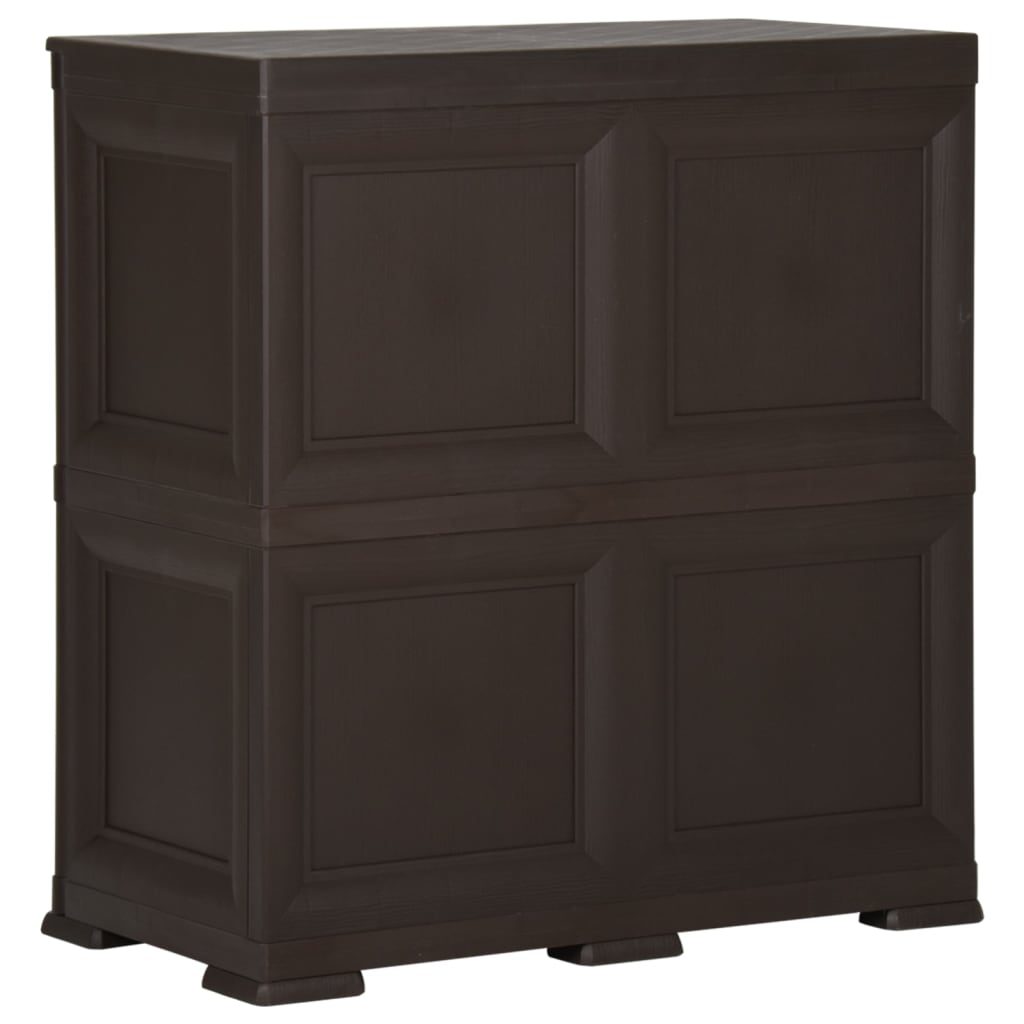 vidaXL Kunststoffschrank 79x43x85,5 cm Holzdesign Braun