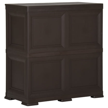 vidaXL Kunststoffschrank 79x43x85,5 cm Holzdesign Braun