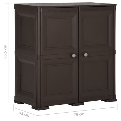 vidaXL Kunststoffschrank 79x43x85,5 cm Holzdesign Braun