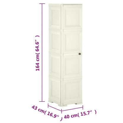 vidaXL Kunststoffschrank 40x43x164 cm Holzdesign Vanilleeis