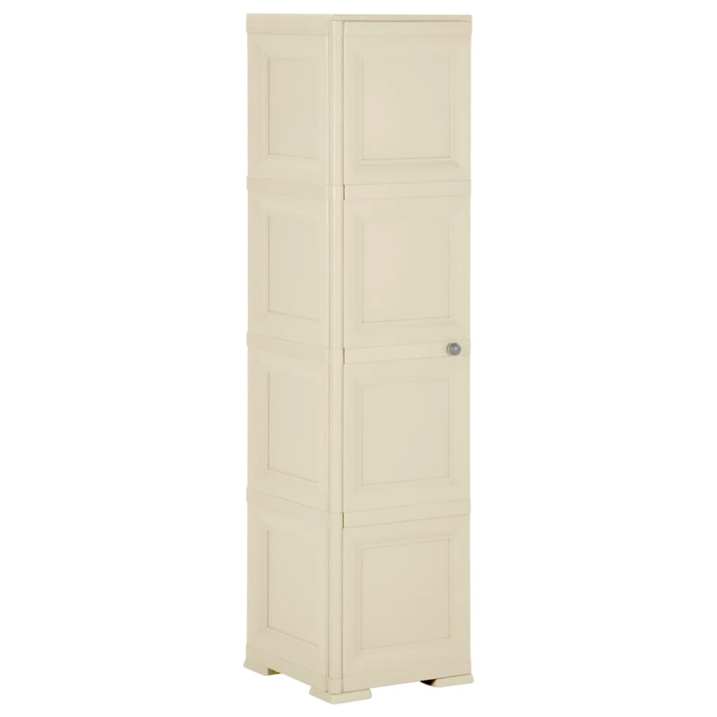 vidaXL Kunststoffschrank 40x43x164 cm Holzdesign Angora-Weiß
