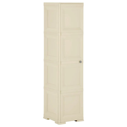 vidaXL Kunststoffschrank 40x43x164 cm Holzdesign Angora-Weiß