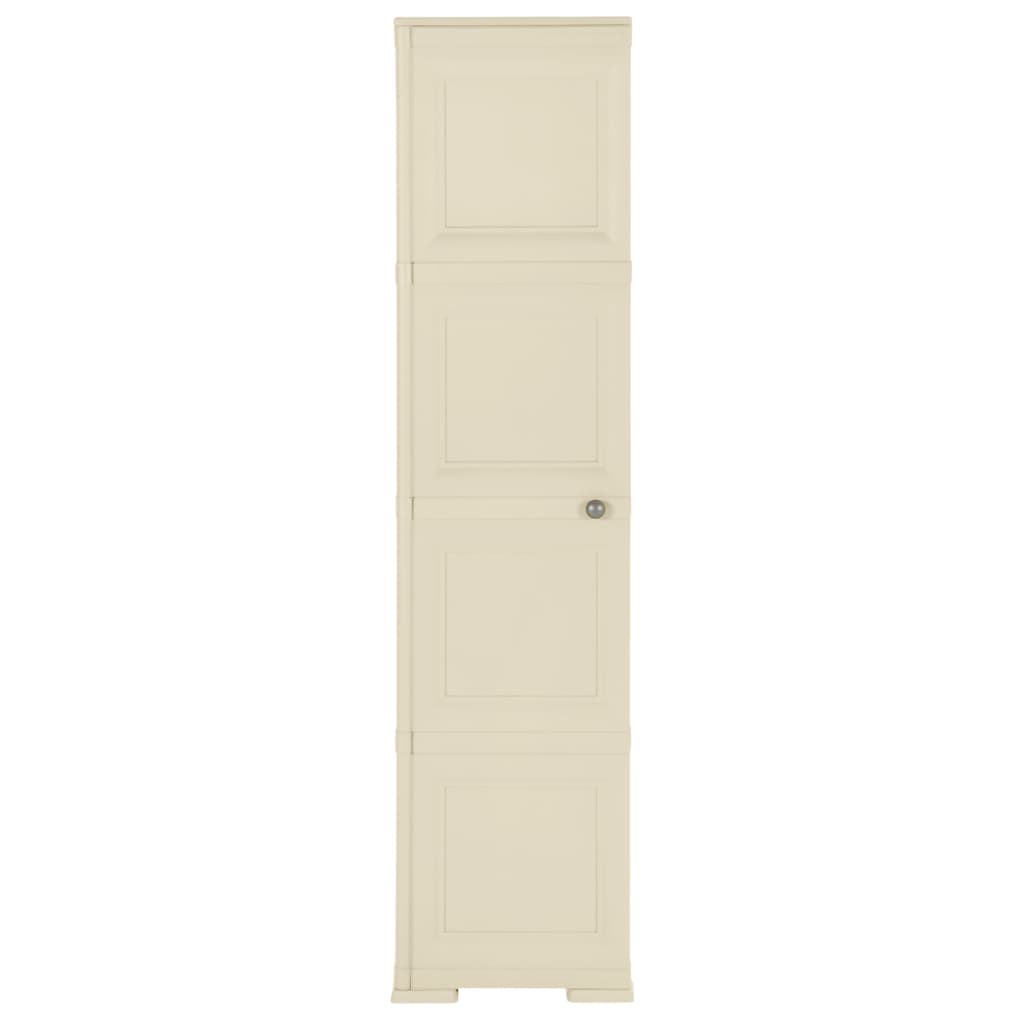 vidaXL Kunststoffschrank 40x43x164 cm Holzdesign Angora-Weiß