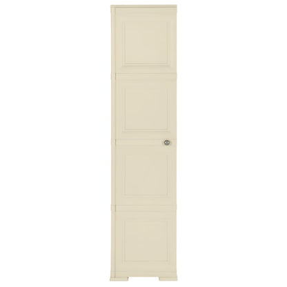 vidaXL Kunststoffschrank 40x43x164 cm Holzdesign Angora-Weiß