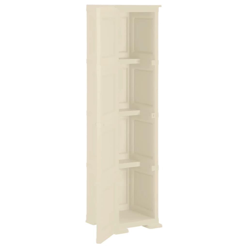 vidaXL Kunststoffschrank 40x43x164 cm Holzdesign Angora-Weiß