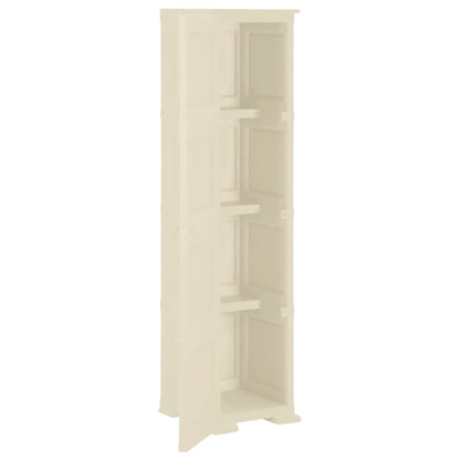 vidaXL Kunststoffschrank 40x43x164 cm Holzdesign Angora-Weiß