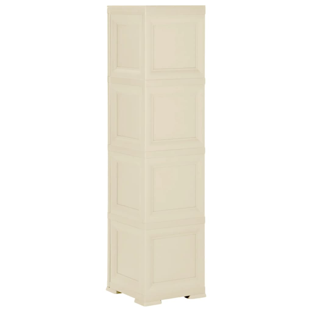vidaXL Kunststoffschrank 40x43x164 cm Holzdesign Angora-Weiß