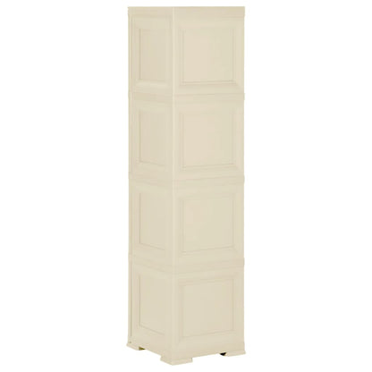 vidaXL Kunststoffschrank 40x43x164 cm Holzdesign Angora-Weiß