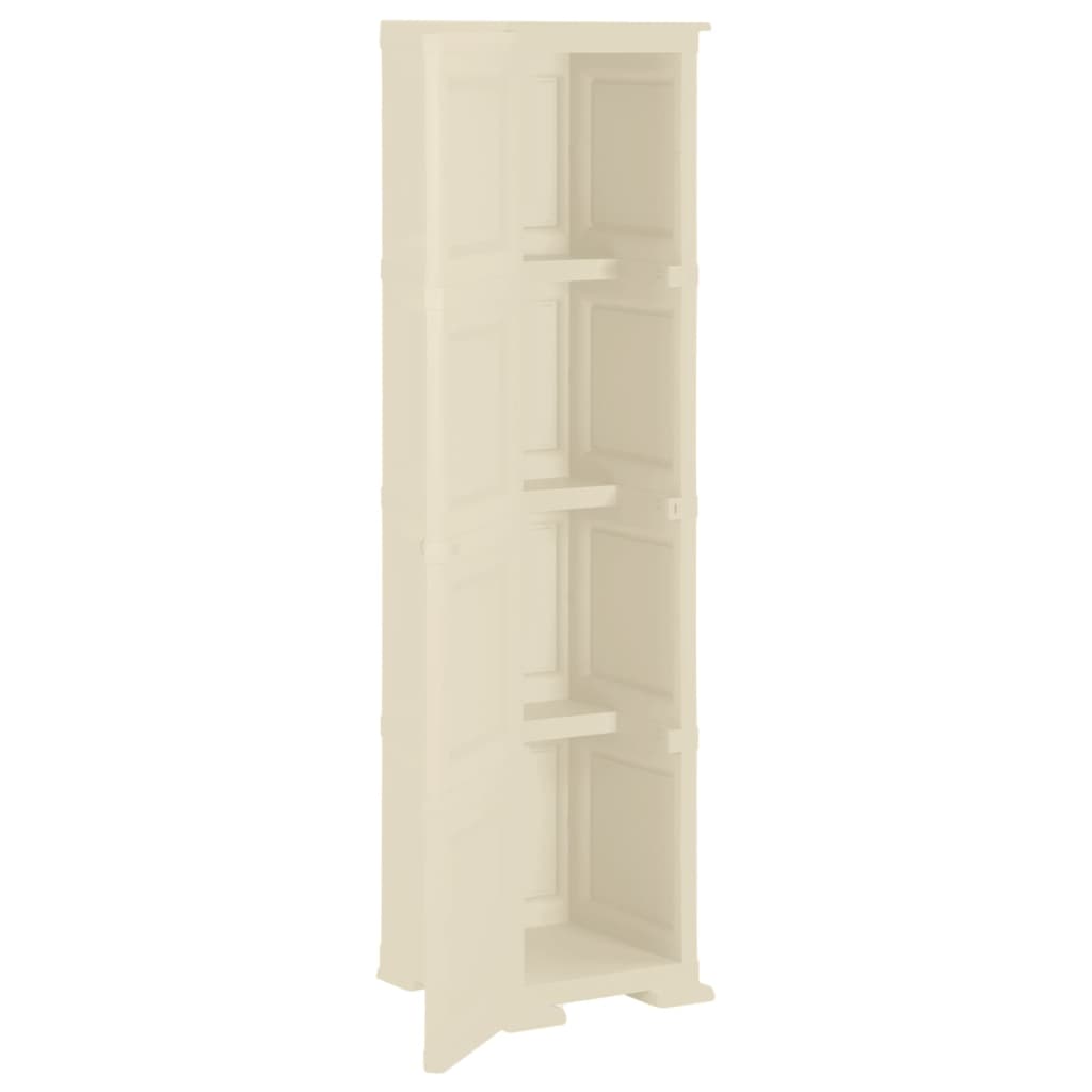 vidaXL Kunststoffschrank 40x43x164 cm Holzdesign Angora-Weiß