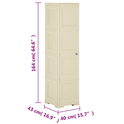 vidaXL Kunststoffschrank 40x43x164 cm Holzdesign Angora-Weiß