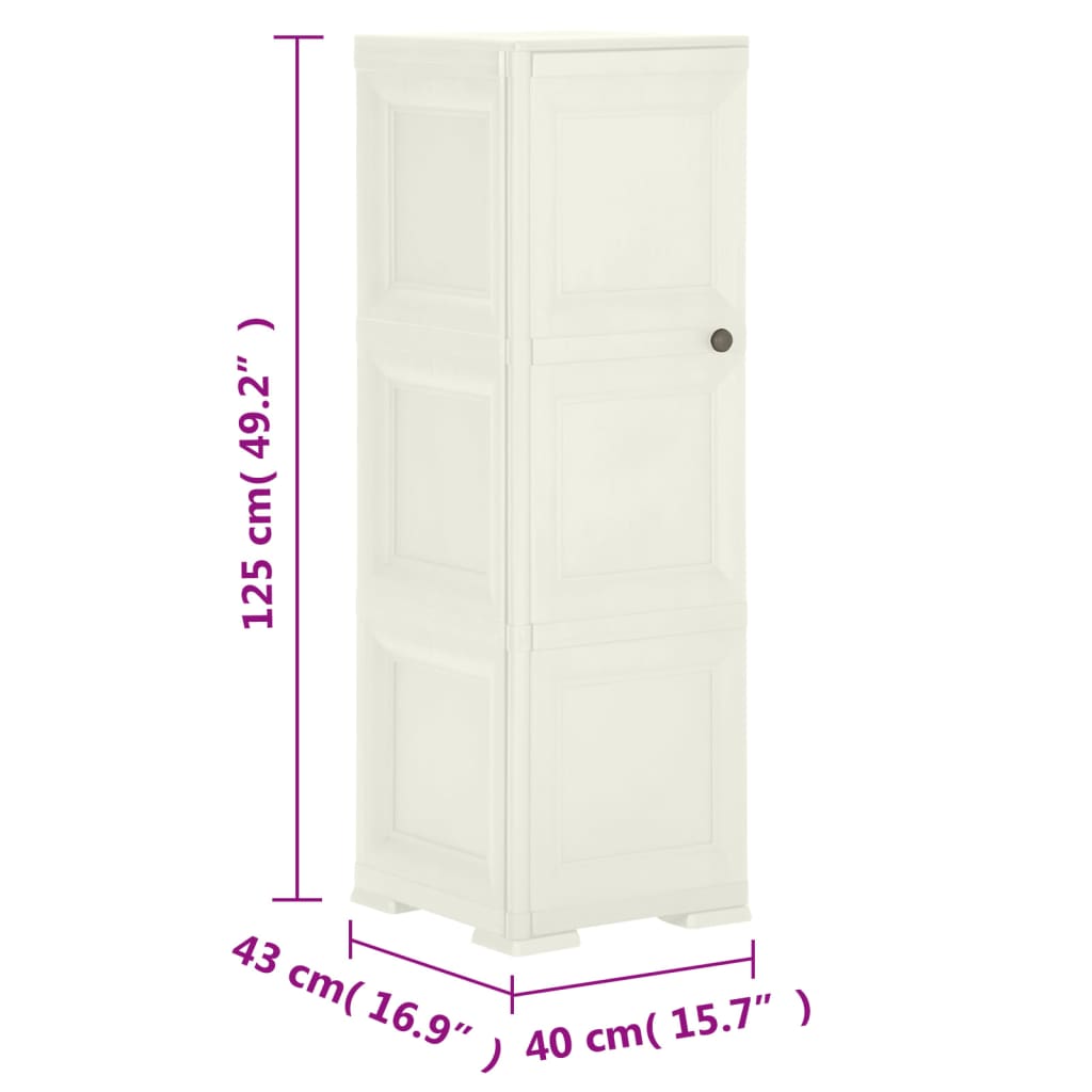 vidaXL Kunststoffschrank 40x43x125 cm Holzdesign Vanilleeis