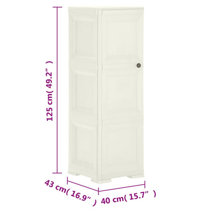 vidaXL Kunststoffschrank 40x43x125 cm Holzdesign Vanilleeis