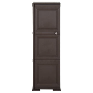 vidaXL Kunststoffschrank 40x43x125 cm Holzdesign Braun