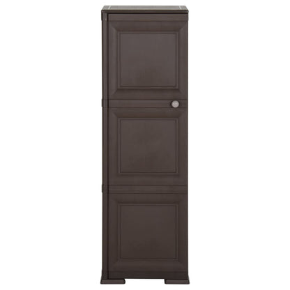 vidaXL Kunststoffschrank 40x43x125 cm Holzdesign Braun