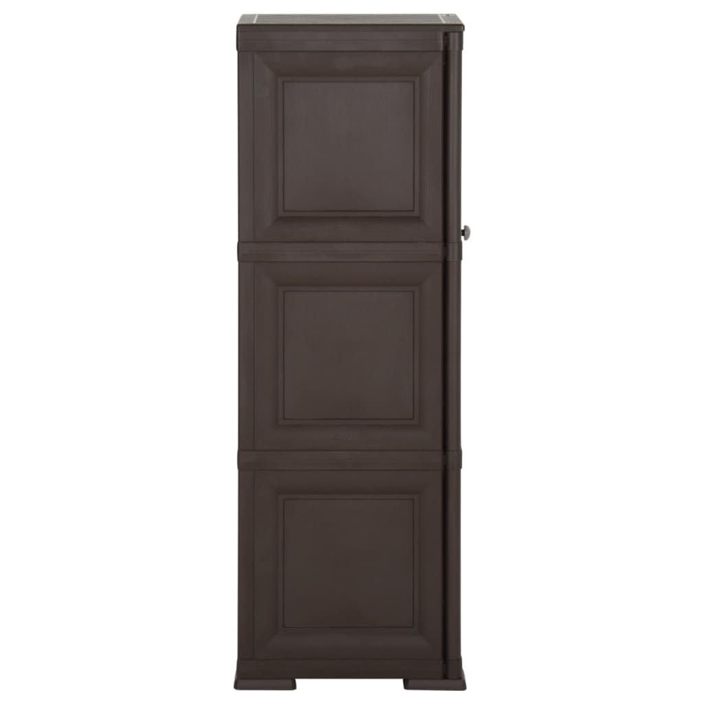 vidaXL Kunststoffschrank 40x43x125 cm Holzdesign Braun