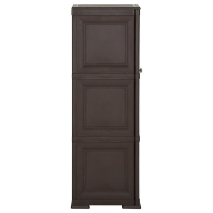 vidaXL Kunststoffschrank 40x43x125 cm Holzdesign Braun