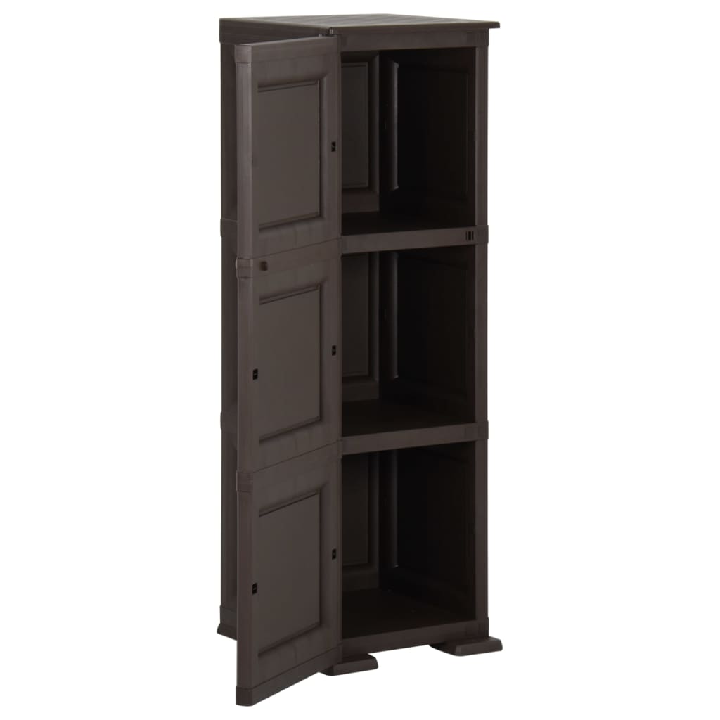 vidaXL Kunststoffschrank 40x43x125 cm Holzdesign Braun