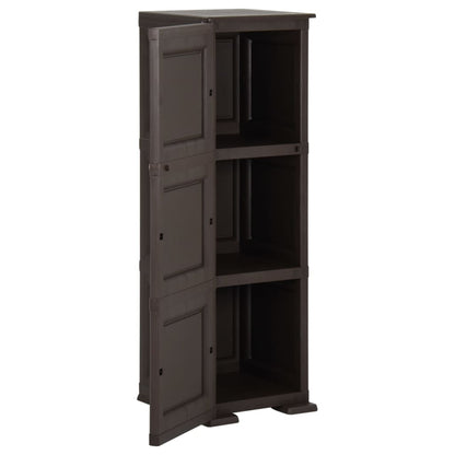 vidaXL Kunststoffschrank 40x43x125 cm Holzdesign Braun