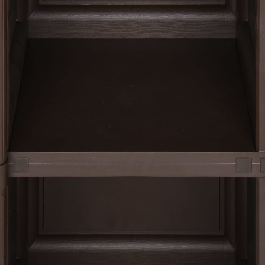 vidaXL Kunststoffschrank 40x43x125 cm Holzdesign Braun