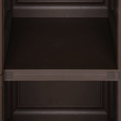 vidaXL Kunststoffschrank 40x43x125 cm Holzdesign Braun