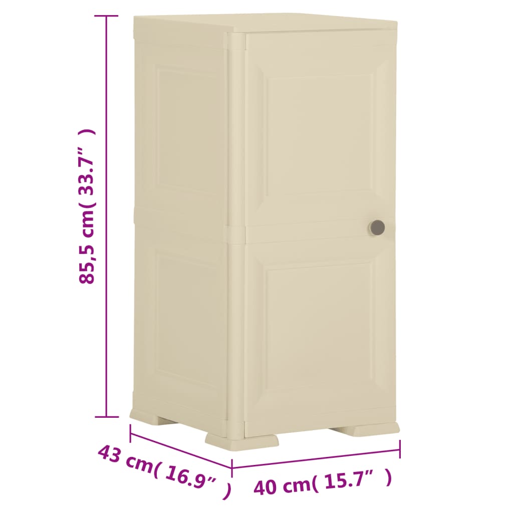 vidaXL Kunststoffschrank 40x43x85,5 cm Holzdesign Angora-Weiß