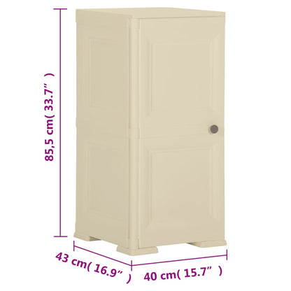 vidaXL Kunststoffschrank 40x43x85,5 cm Holzdesign Angora-Weiß