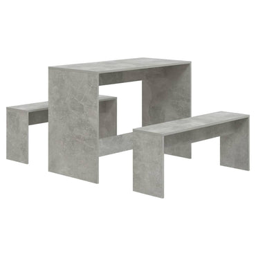 vidaXL 3-tlg. Essgruppe Betongrau Holzwerkstoff
