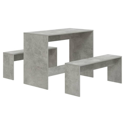 vidaXL Ensemble de salle à manger 3 pcs Gris béton Bois d'ingénierie