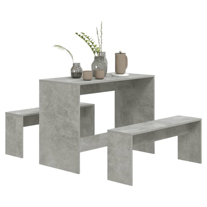 vidaXL Ensemble de salle à manger 3 pcs Gris béton Bois d'ingénierie