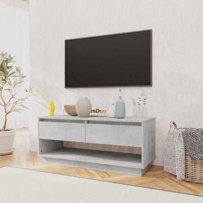 vidaXL Meuble TV gris béton 102x41x44 cm en bois d'ingénierie