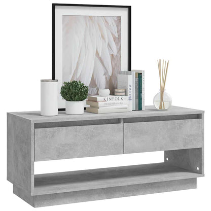 vidaXL Meuble TV gris béton 102x41x44 cm en bois d'ingénierie