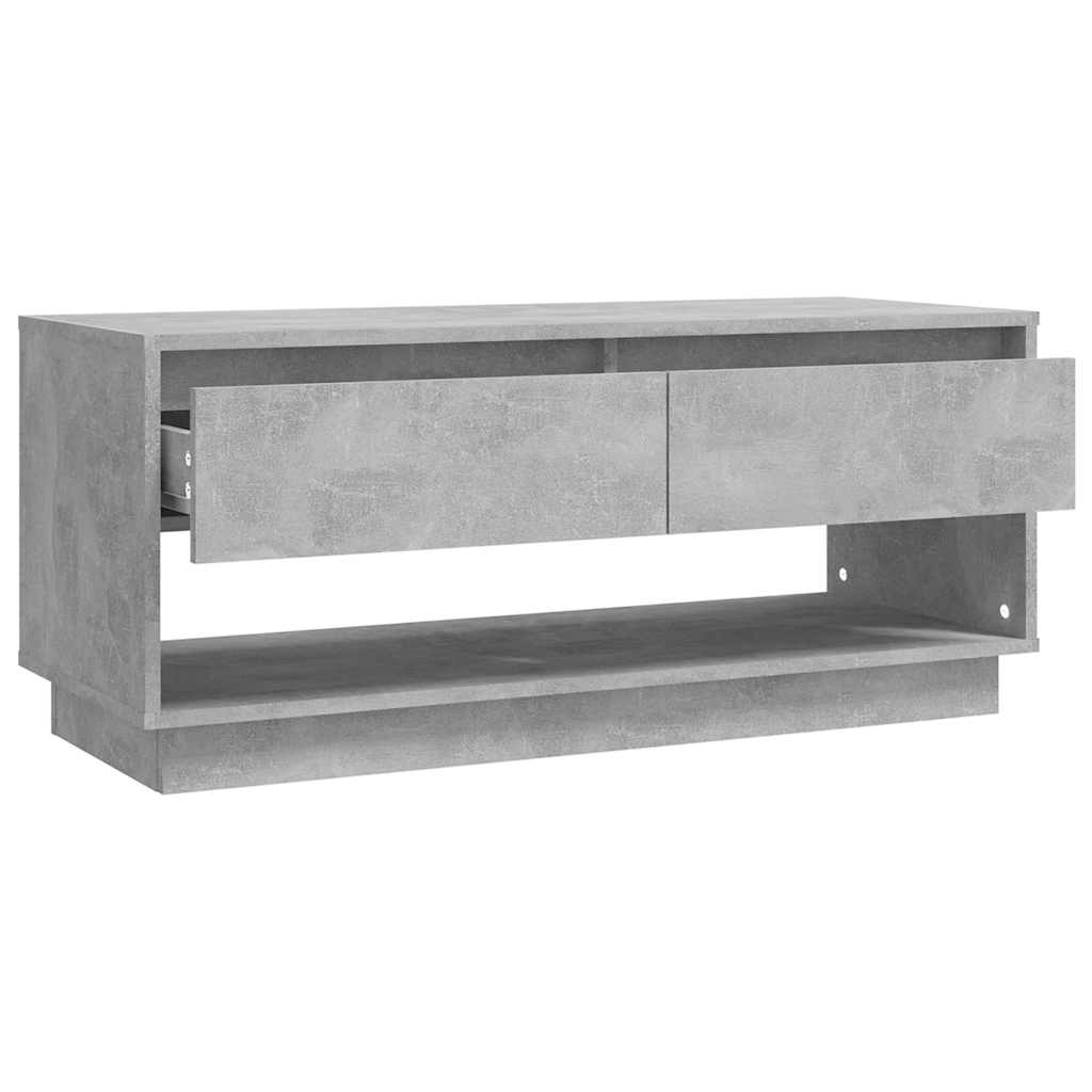 vidaXL Meuble TV gris béton 102x41x44 cm en bois d'ingénierie