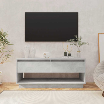 vidaXL Meuble TV gris béton 102x41x44 cm en bois d'ingénierie