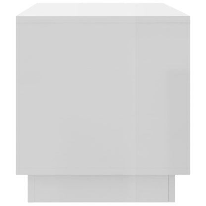 vidaXL Meuble TV blanc brillant 102x41x44 cm en bois d'ingénierie