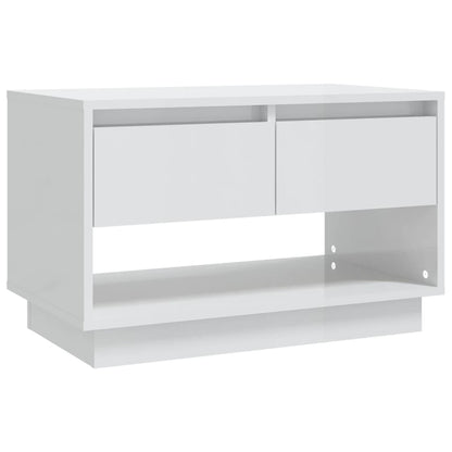 vidaXL Meuble TV blanc brillant 70x41x44 cm Bois d'ingénierie