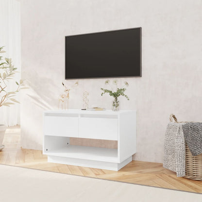 vidaXL Meuble TV blanc brillant 70x41x44 cm Bois d'ingénierie
