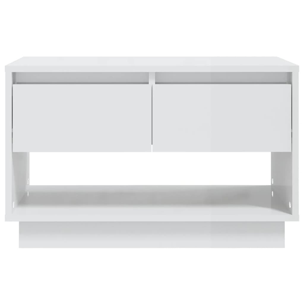 vidaXL Meuble TV blanc brillant 70x41x44 cm Bois d'ingénierie