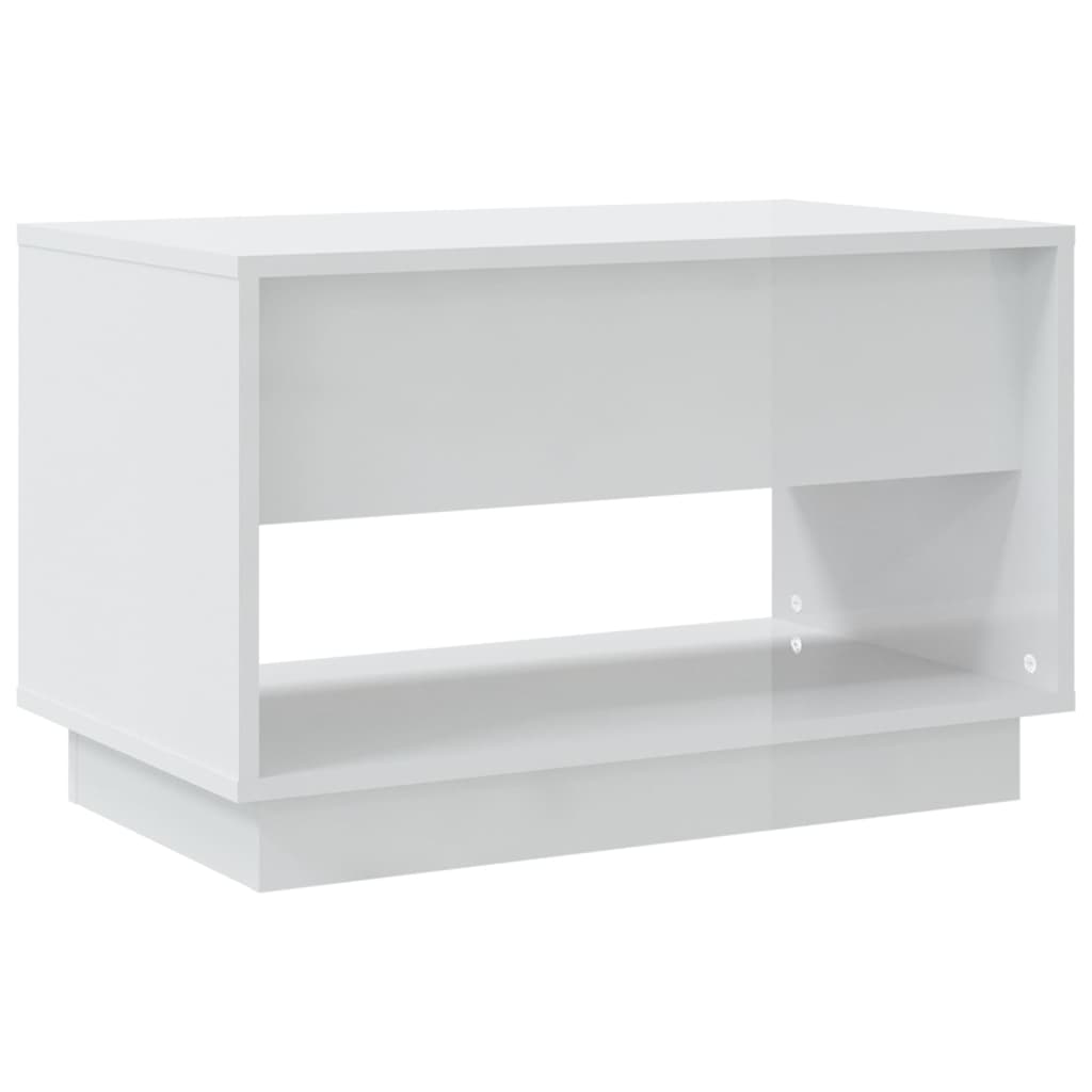 vidaXL Meuble TV blanc brillant 70x41x44 cm Bois d'ingénierie