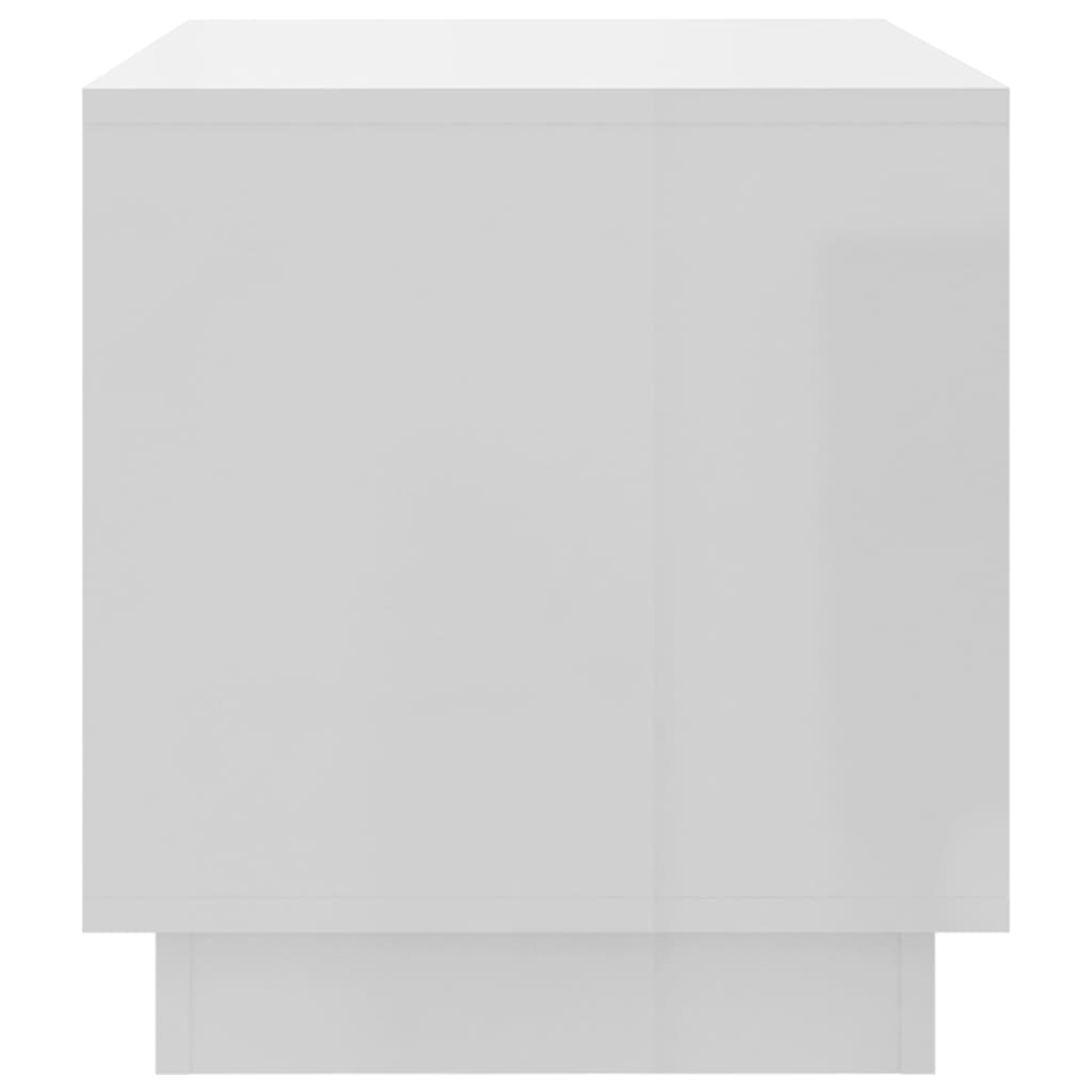 vidaXL Meuble TV blanc brillant 70x41x44 cm Bois d'ingénierie