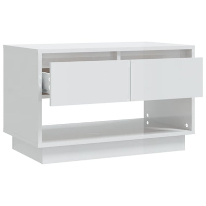 vidaXL Meuble TV blanc brillant 70x41x44 cm Bois d'ingénierie