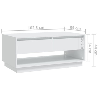 vidaXL Couchtisch Weiß 102,5x55x44 cm Holzwerkstoff