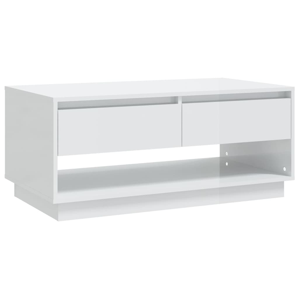 vidaXL Couchtisch Hochglanz-Weiß 102,5x55x44 cm Holzwerkstoff
