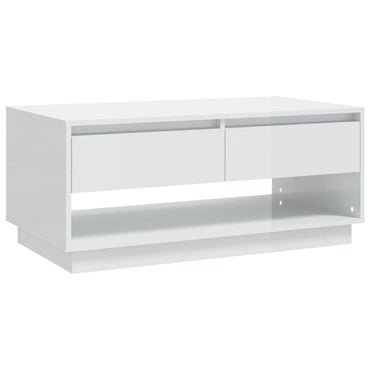 vidaXL Couchtisch Hochglanz-Weiß 102,5x55x44 cm Holzwerkstoff