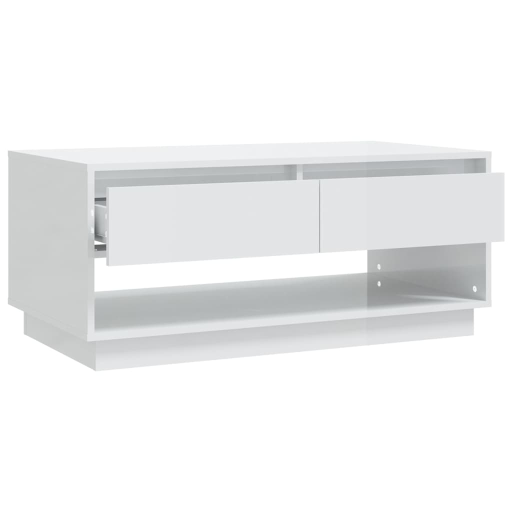 vidaXL Couchtisch Hochglanz-Weiß 102,5x55x44 cm Holzwerkstoff