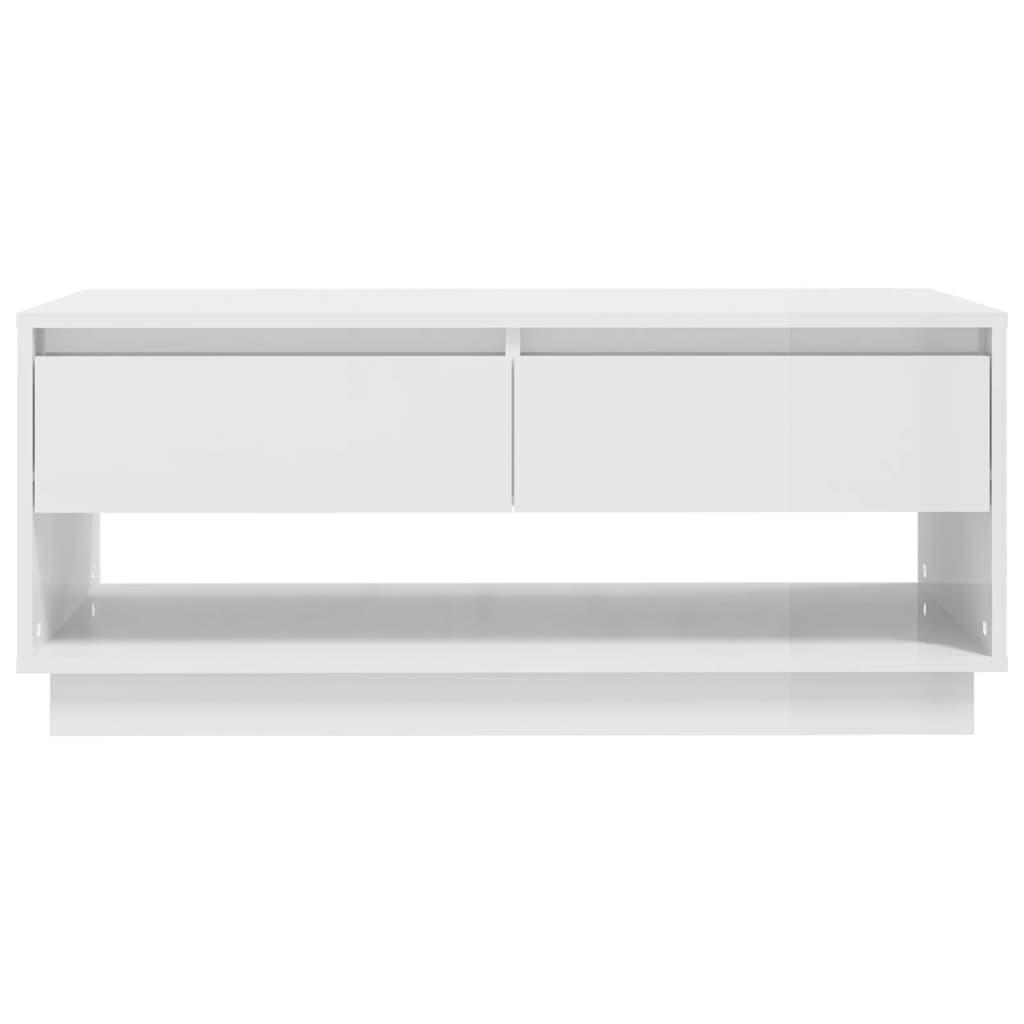 vidaXL Couchtisch Hochglanz-Weiß 102,5x55x44 cm Holzwerkstoff